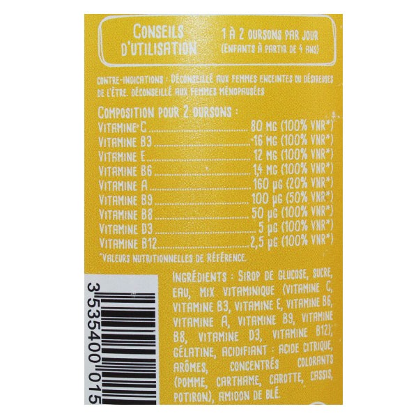 Nat & Form Junior 9 Vitamine Integratore Alimentare 60 orsetti