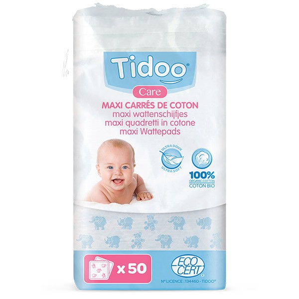 Tidoo Maxi-Quadrati di Cotone Bio 50 cotone