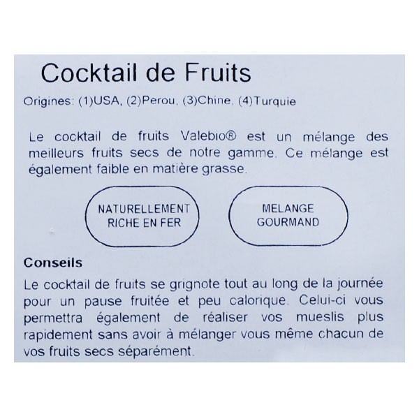 Valebio Cocktail Superfruits Bio 500g