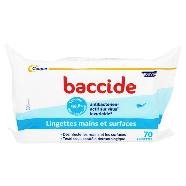 Baccide lingettes Mains et Surfaces 70 lingettes