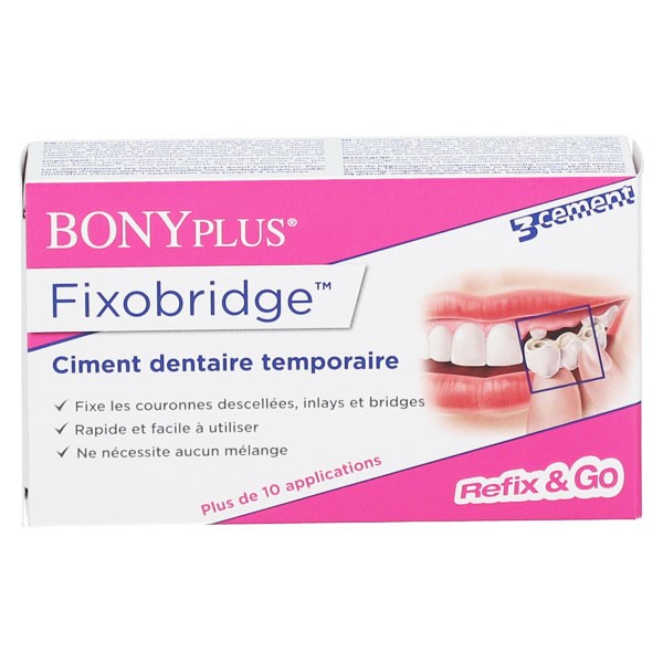 Bonyf Bonyplus Fixobridge Kit per il Fissaggio Temporaneo di Protesi Dentarie 7g
