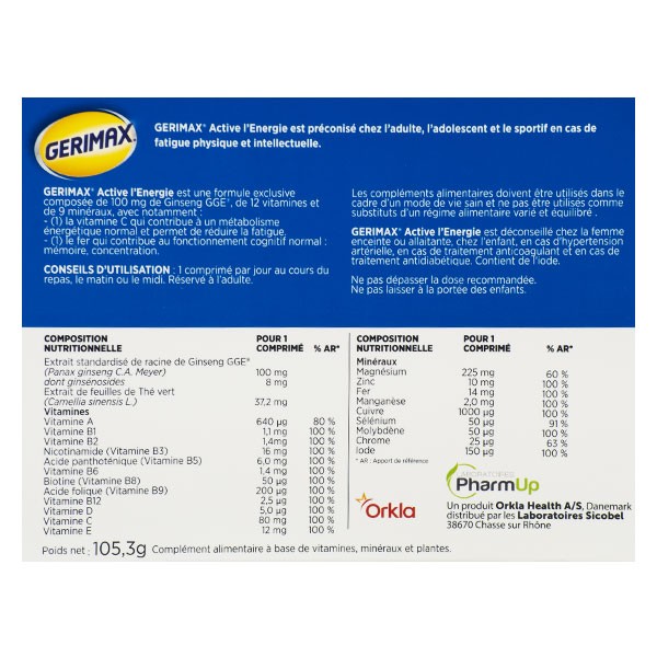 90 compresse di energia attiva Gerimax adulti