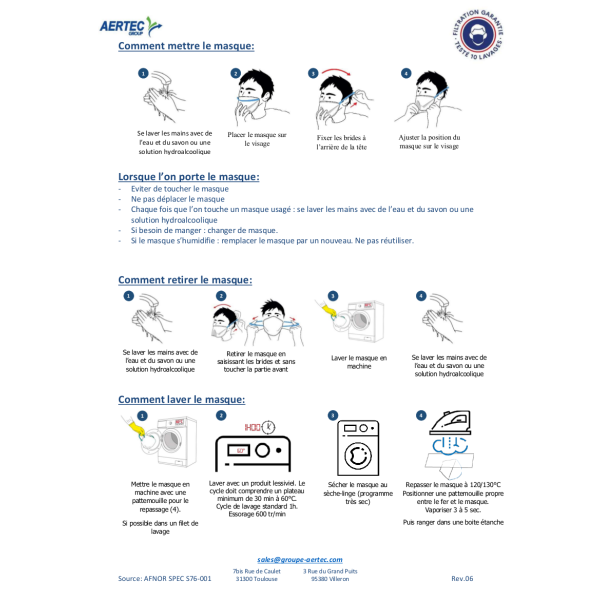 Mascherina Lavabile Aermask-DS UNS di Categoria 1 Lotto di 2