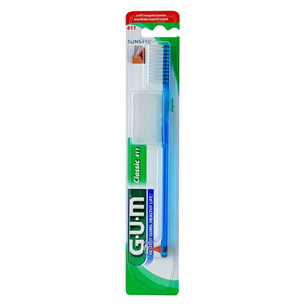 GUM spazzolino denti Classic Soft 4 righe Grande testa ref 411