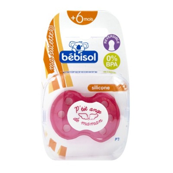 Bebisol ciuccio reversibile in Silicone rosa mamma + 6 mesi (Rif p7)